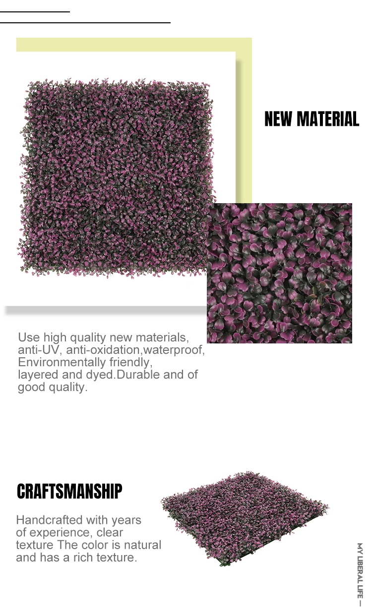 New product  50*50 cm plastic artificial boxwood hedge for outdoor garden decoration