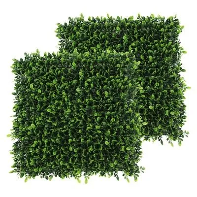 New green plastic artificial grass fence wall panels