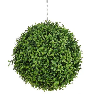 Faux Green Grass Ball Boxwood Topiary