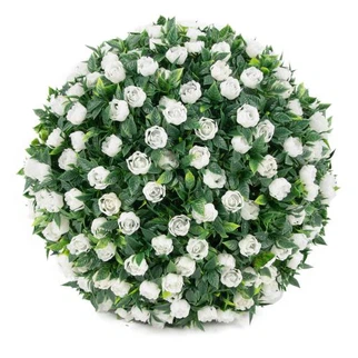 White Rose Artificial Topiary Balls