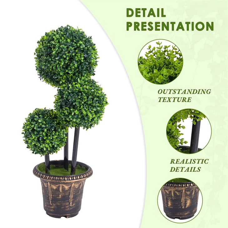 Artificial Boxwood Spiral Topiary Tree For Outdoor Decoration